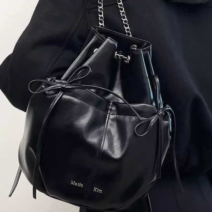 Comfortable Beautiful Design Bow Chain Fashion Backpacks