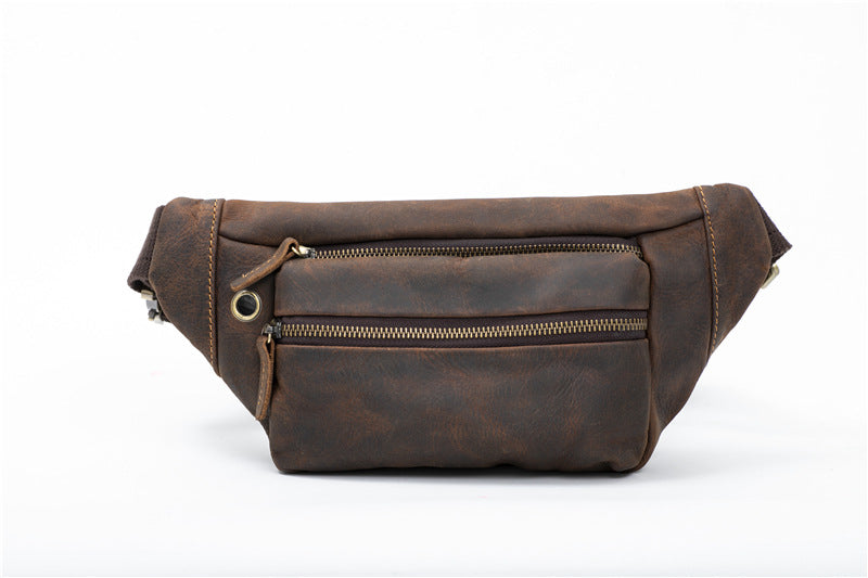 Men's Retro Crazy Horse Leather Trendy Men's Waist Packs