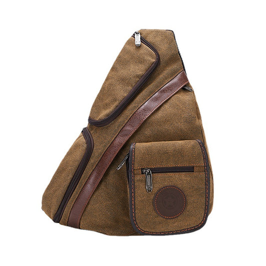 Men's Trendy Triangle Vintage Washed Canvas High Men's Messenger Bags