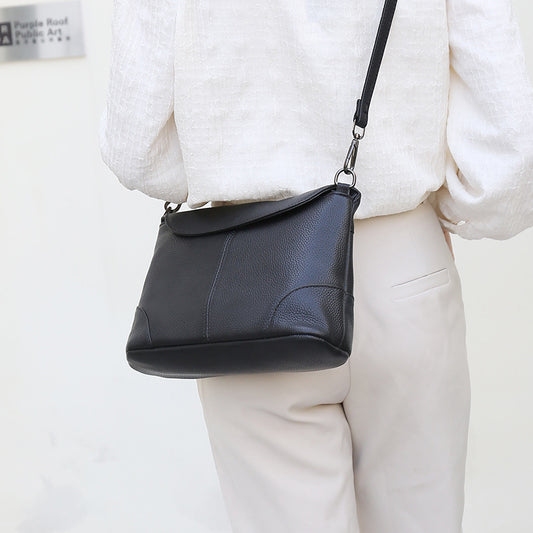 Women's Genuine Leather First Layer Cowhide Simple Shoulder Bags