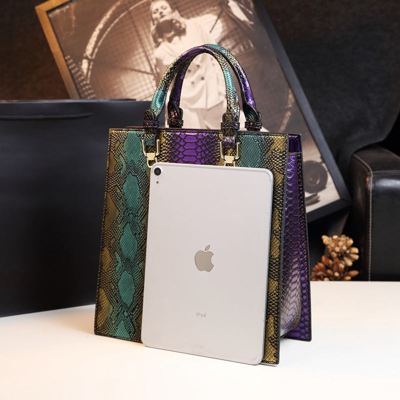 Women's Genuine Leather Portable Large Capacity Textured Shoulder Bags