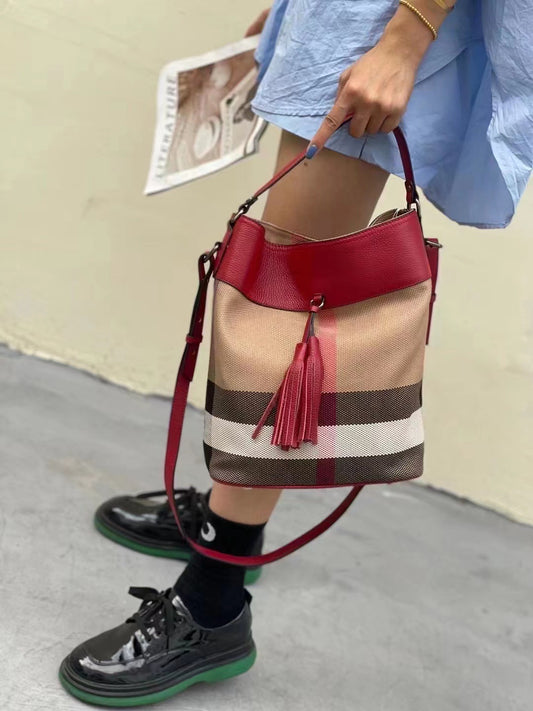 Women's Checked Portable Large Capacity Simple For Crossbody Bags