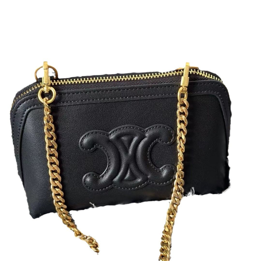Women's Retro Arc Shell Mini Presbyopic Chain Shoulder Bags