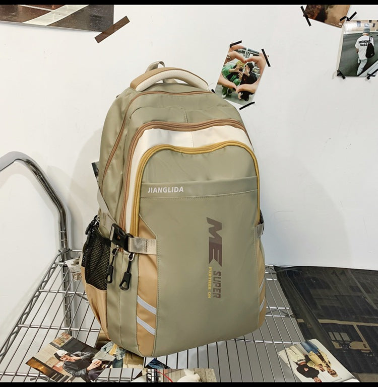Men's Simple Large Capacity Junior High College Backpacks