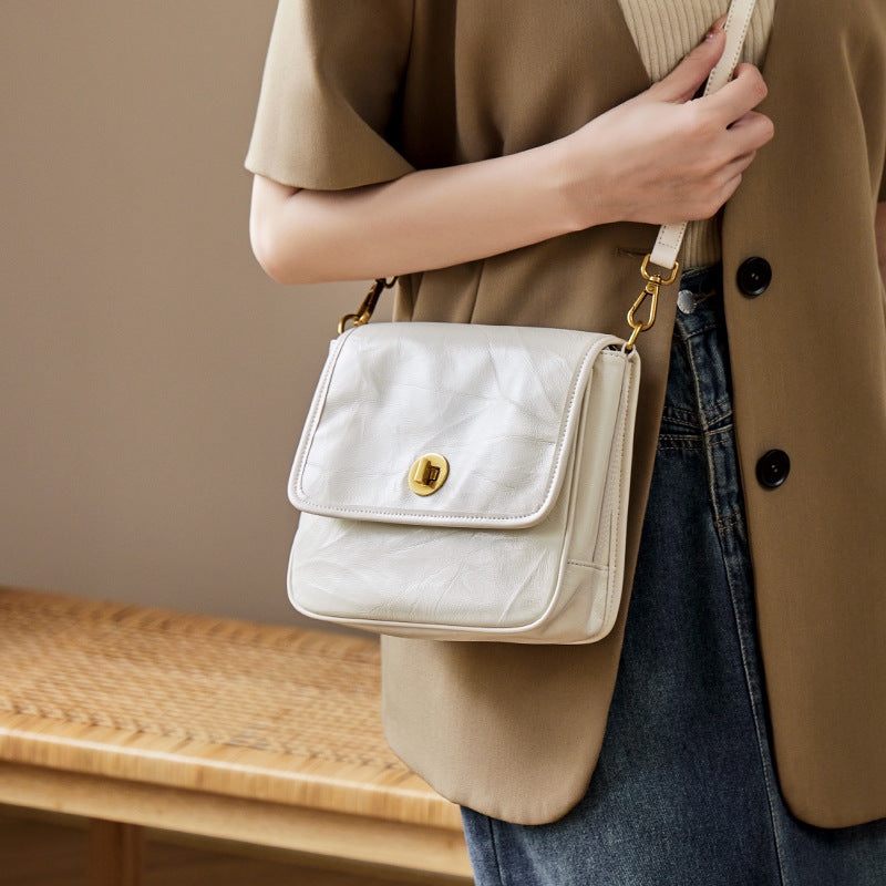 Women's Pretty High-grade Underarm Genuine Leather Small Square Bags