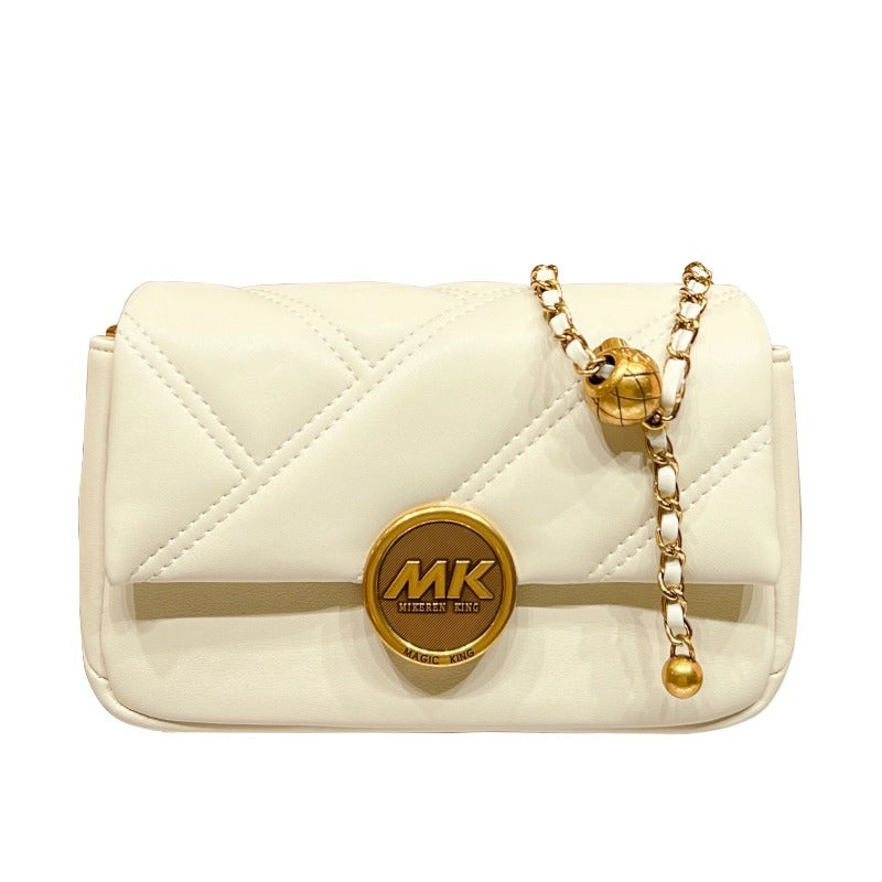 Women's Genuine Leather Rhombus Chain Fashionable Fashion Small Square Bags