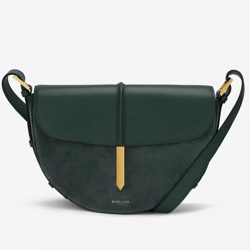 Attractive Leather Patchwork Maroon Fashion Saddle Bags
