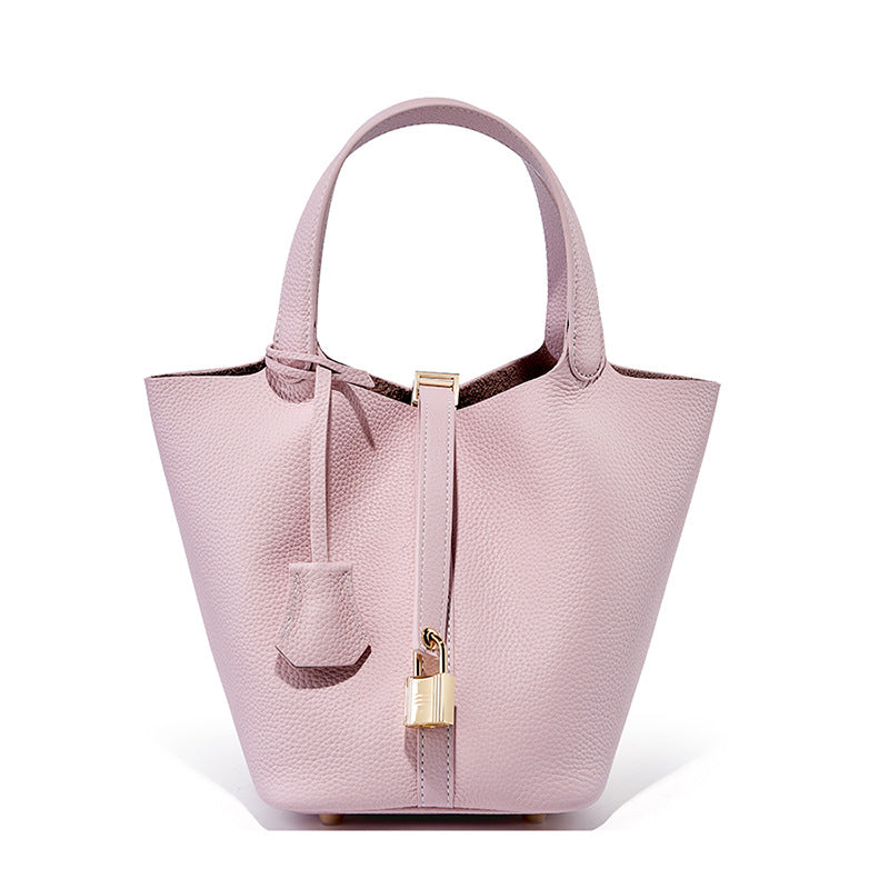 Women's Genuine Leather Versatile Classic Vegetable Basket Bucket Bags