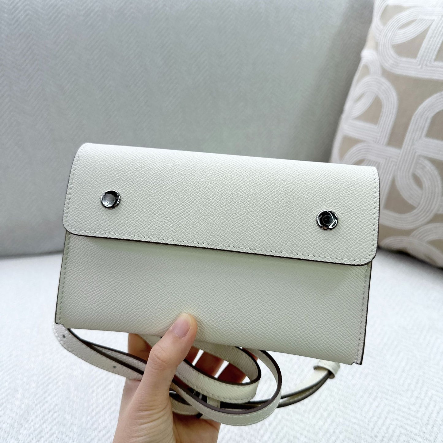 Leather Palm Print Simple Commute Envelope Bags