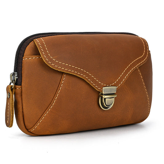 Men's Horse Leather Retro Flip Release First Layer Men's Waist Packs