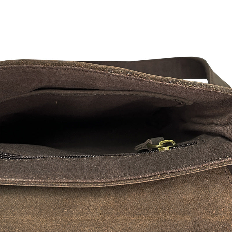 Men's Retro Genuine Leather Crazy Horse Cowhide Men's Shoulder Bags