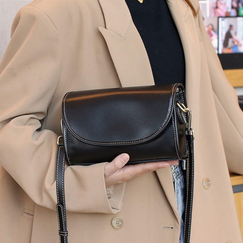 Women's Vintage Leather Top Layer Vegetable Tanning Shoulder Bags