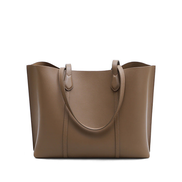 Women's Summer Capacity Genuine Leather High Sense Tote Bags