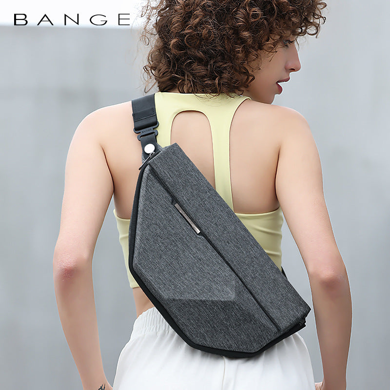 Men's Korean Expansion Business Pyramid Hard Shell Men's Chest Bags
