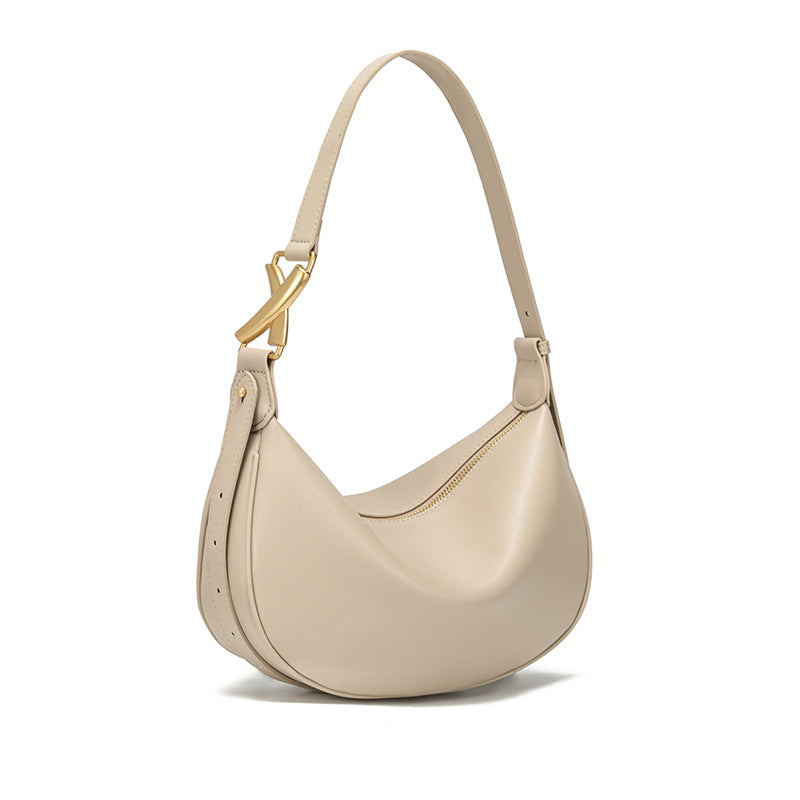 Women's Cowhide Leather Minority Fashion Commuter Dumpling Bags