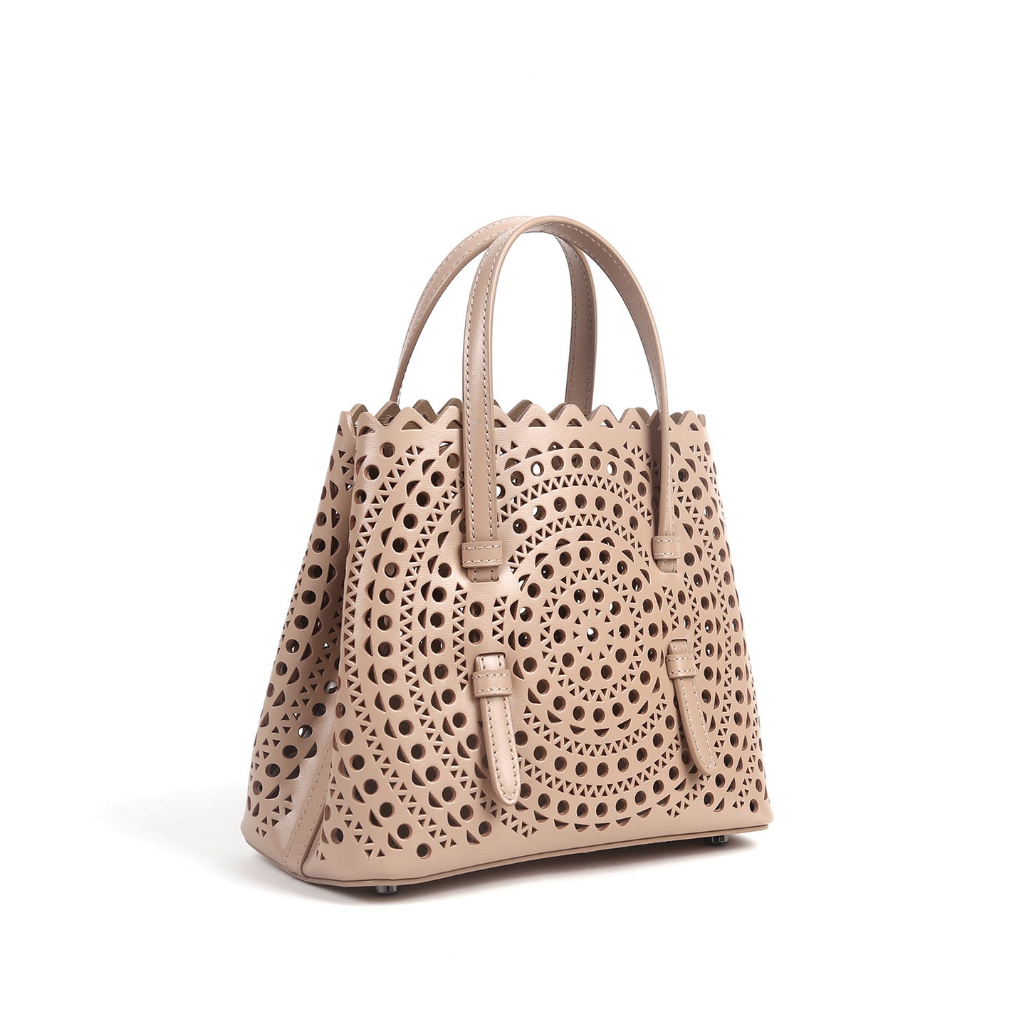 Women's Grain Cowhide Hollow Summer Laser Design Handbags