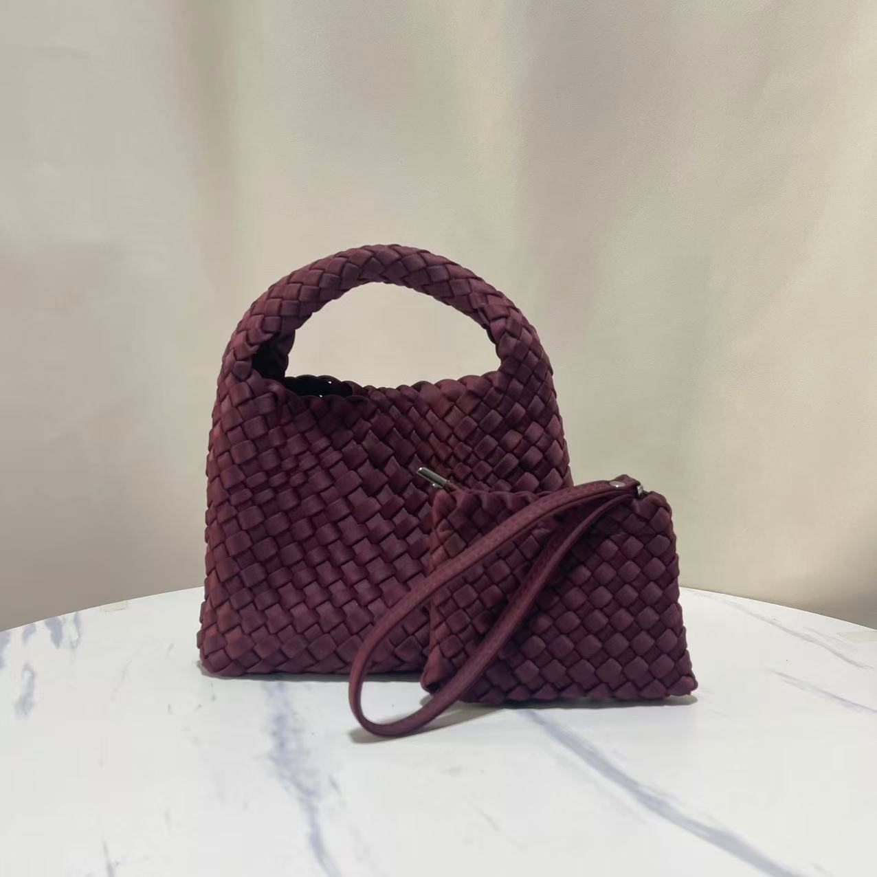 Women's High-grade Nylon Hand-woven Underarm Satin Shoulder Bags