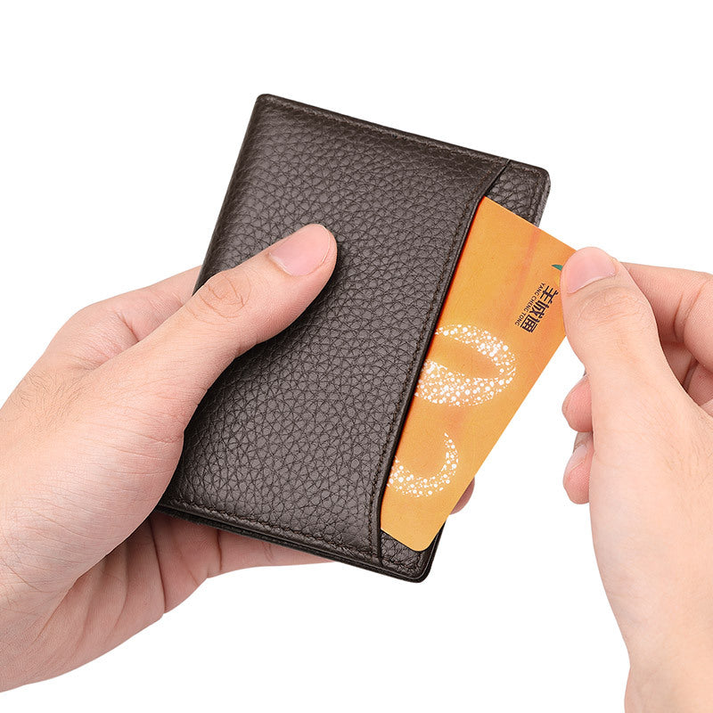 Men's First Layer Cowhide Male Cattle Leather Card Holder