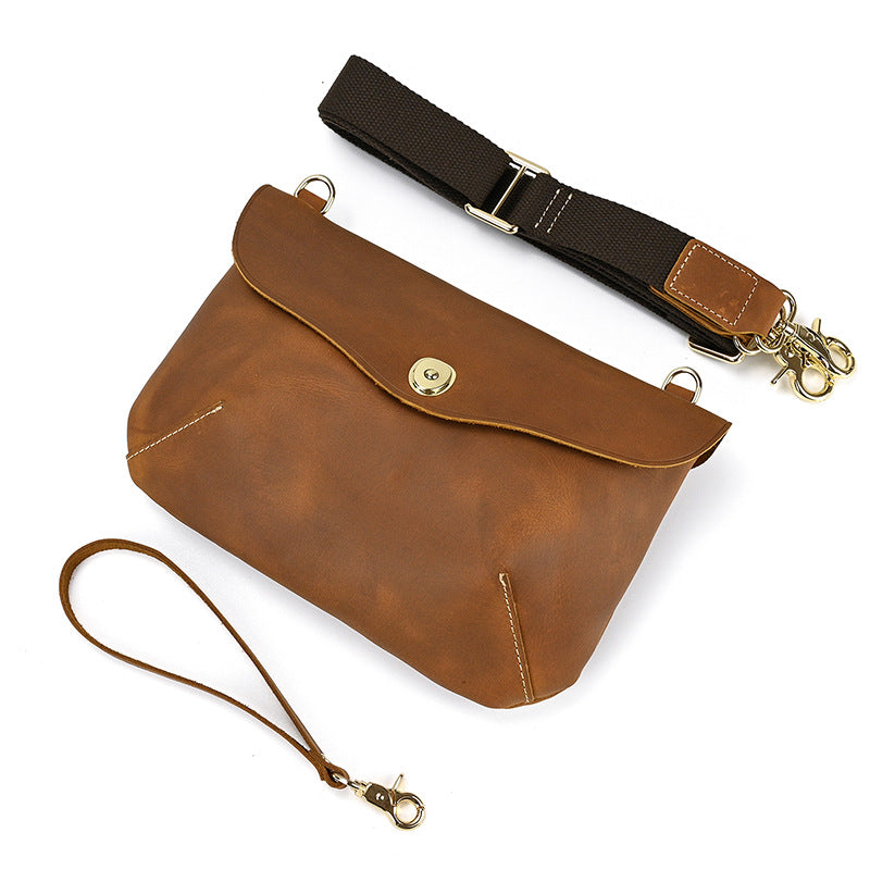 Vintage Leather Crazy Horse Multifunction First Men's Shoulder Bags