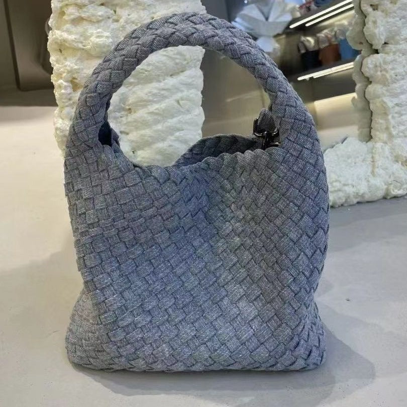 Denim Woven Large Capacity Totes One Arm Bags