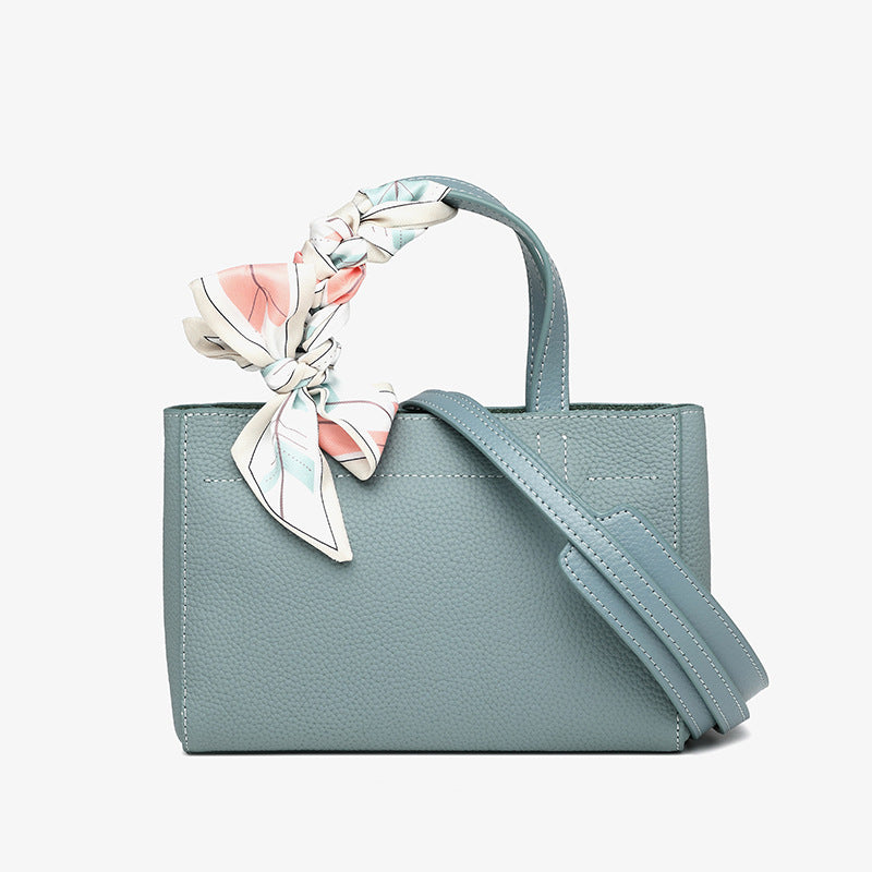 Women's First Layer Cowhide Simple Leather Lychee Pattern Shoulder Bags