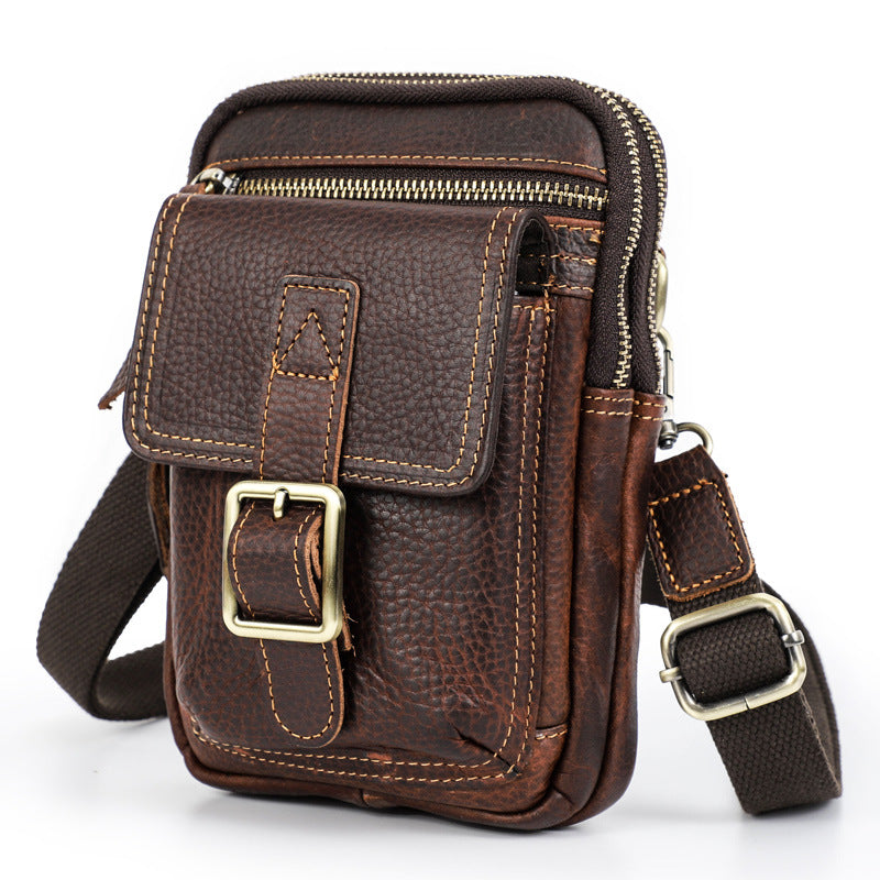 Men's Black Angel Retro Crazy Horse Leather Fashion Men's Messenger Bags