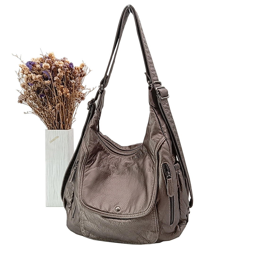 Women's Large Capacity Soft Leather Fashion Retro Backpacks
