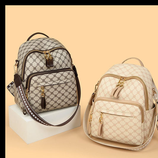 Women's Printed Stylish Versatile Soft Leather Backpacks