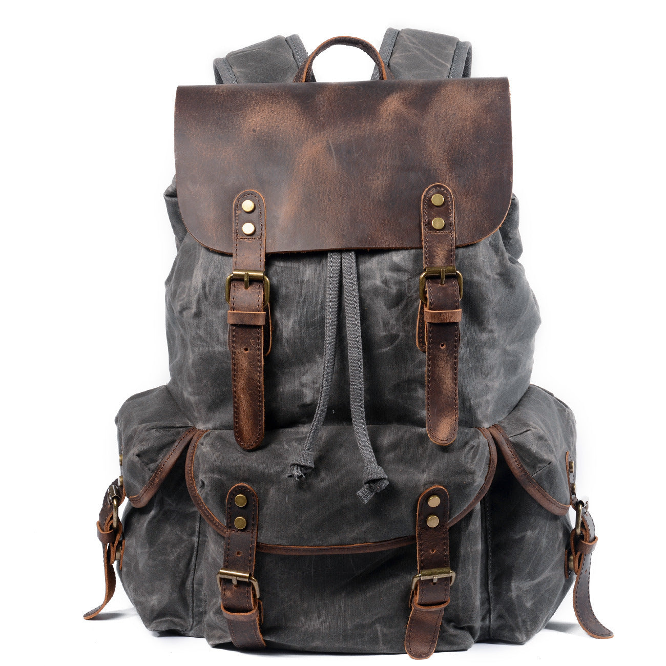 Men's Korean Style Households Waterproof Oil Wax Backpacks