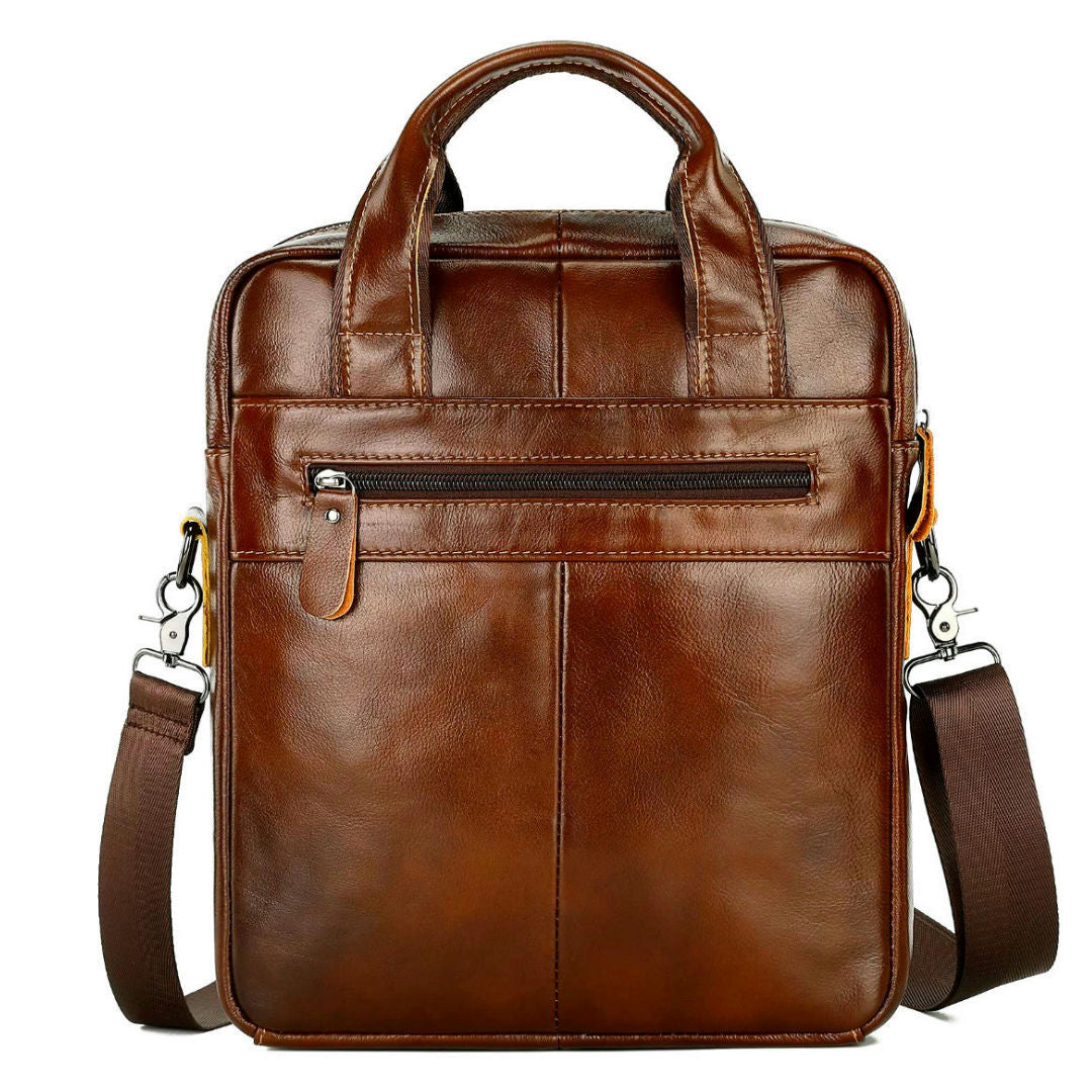 Men's First Layer Cowhide Business Vertical Portable Bags