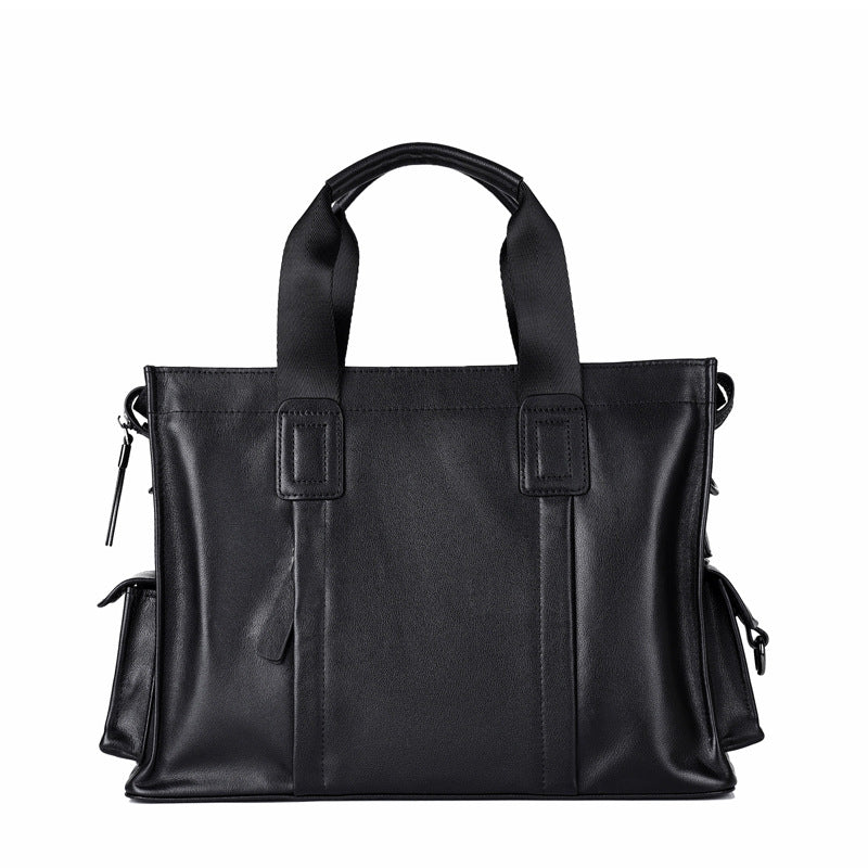 Men's Portable Horizontal Leather Soft Computer High Men's Handbags