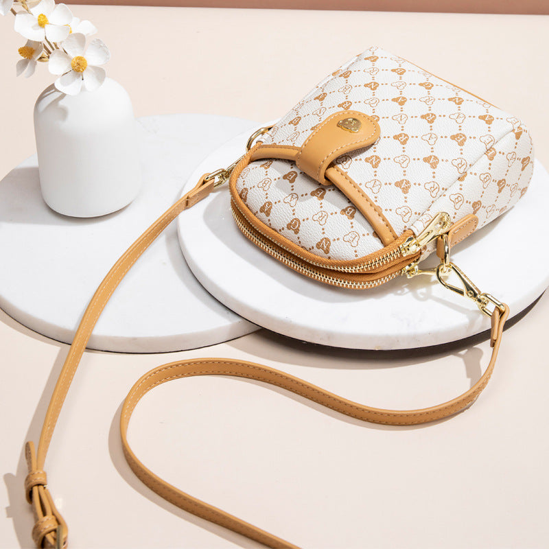 Women's Bear Attachment Mobile Fashion Mini Walking Crossbody Bags