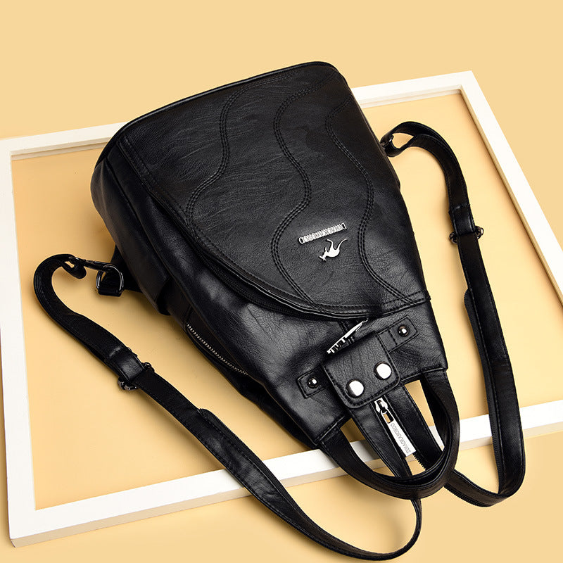 Women's Embroidered Sheepskin Korean Style Fashionable Kangaroo Backpacks