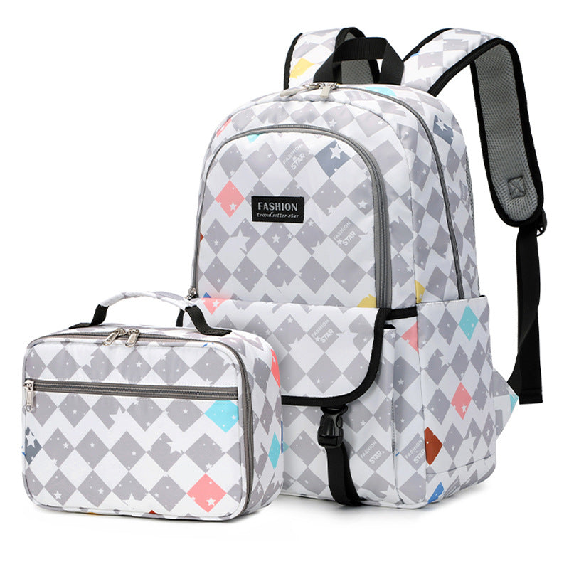 Women's Fresh Sweet Large Capacity Checked Printed Bags