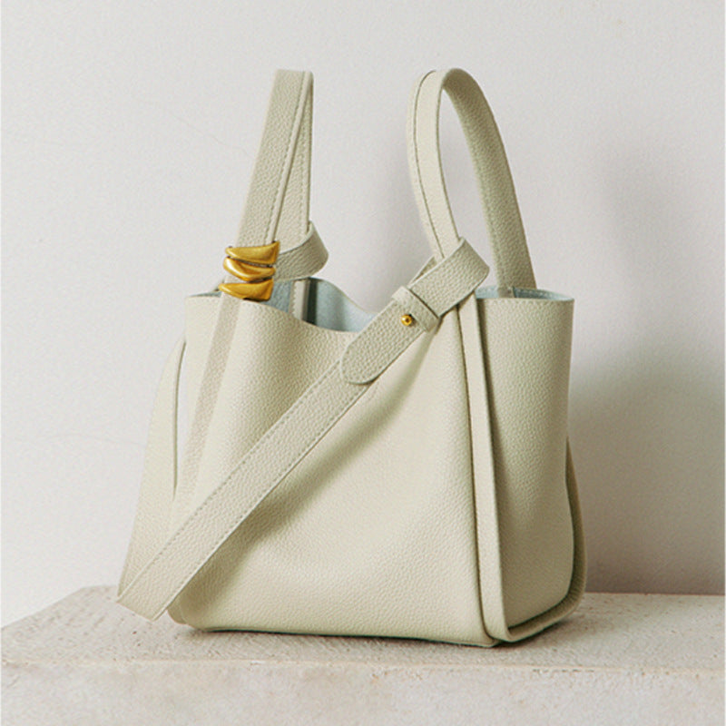 Women's Summer Vegetable Basket Soft Leather Portable Shoulder Bags