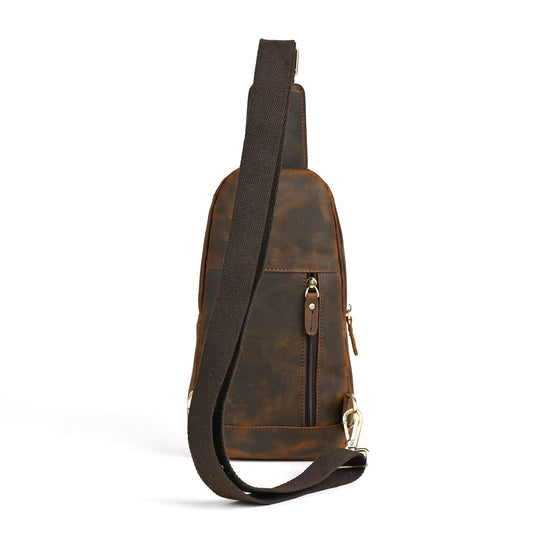 Ancient Hipster Crazy Horse Leather Retro Men's Chest Bags