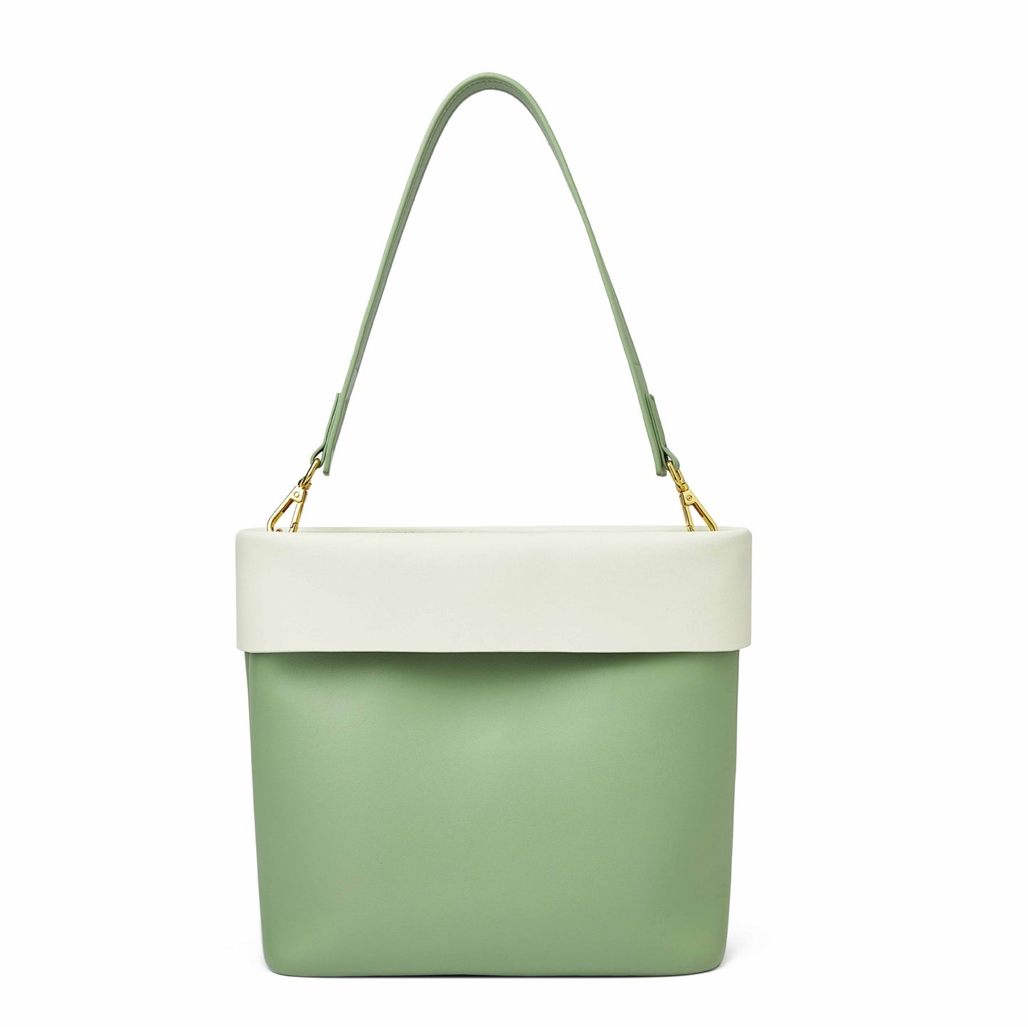Women's Broadcast Color Matching Large Capacity Genuine Bucket Bags