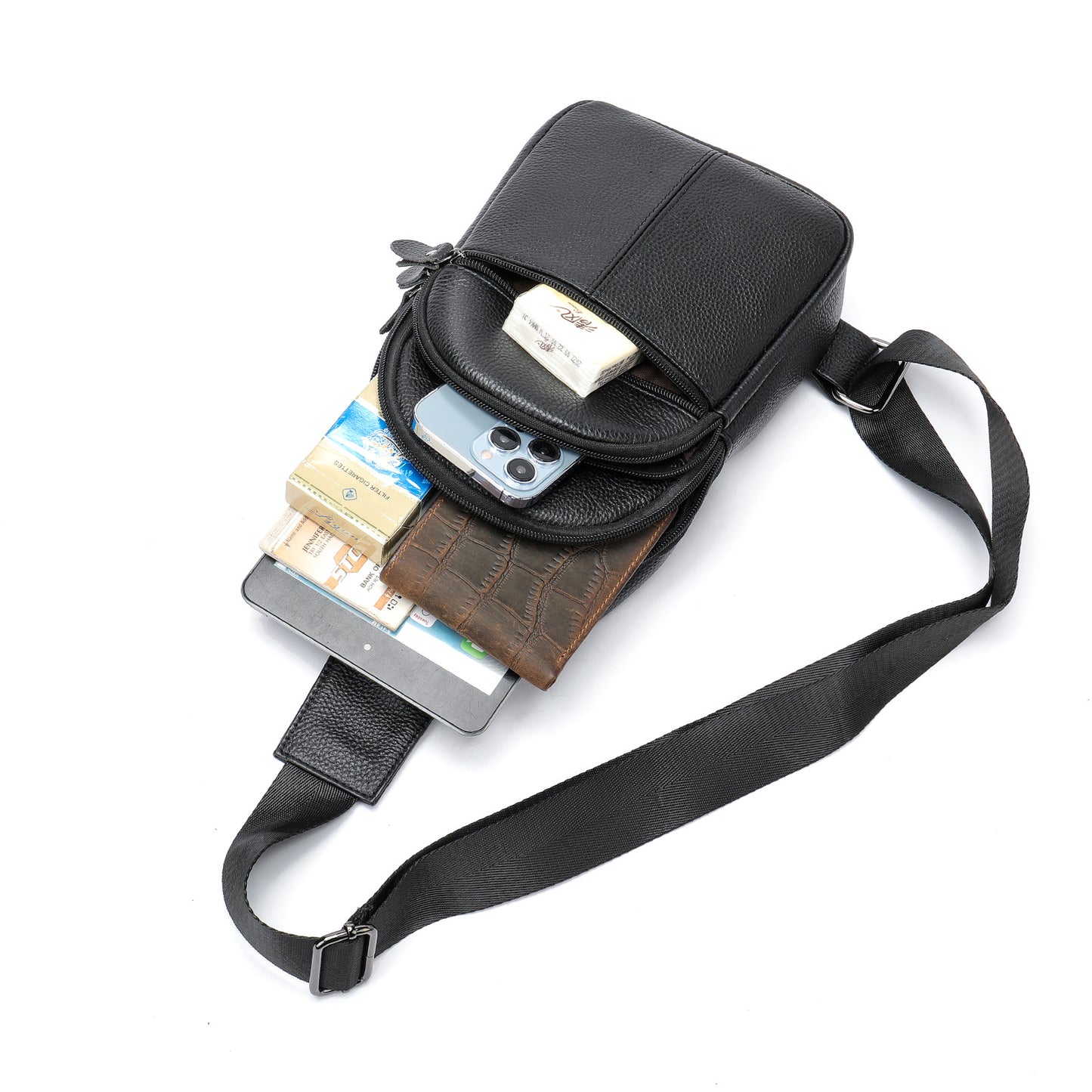 Men's Genuine Leather First Layer Cowhide Simple Bags