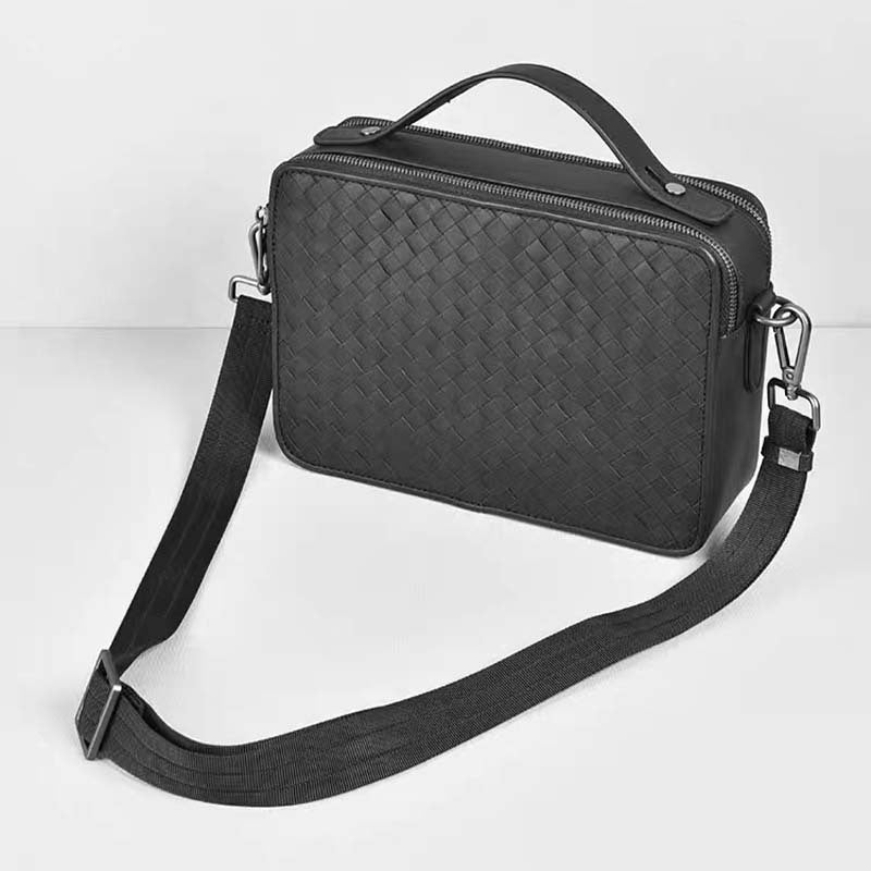 Men's Leather For First Layer Cowhide Hand-woven Shoulder Bags