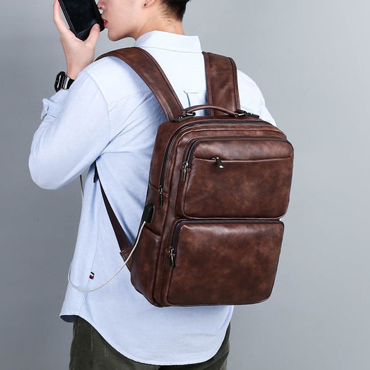 Men's Vintage Fashion Retro Solid Color Green Backpacks