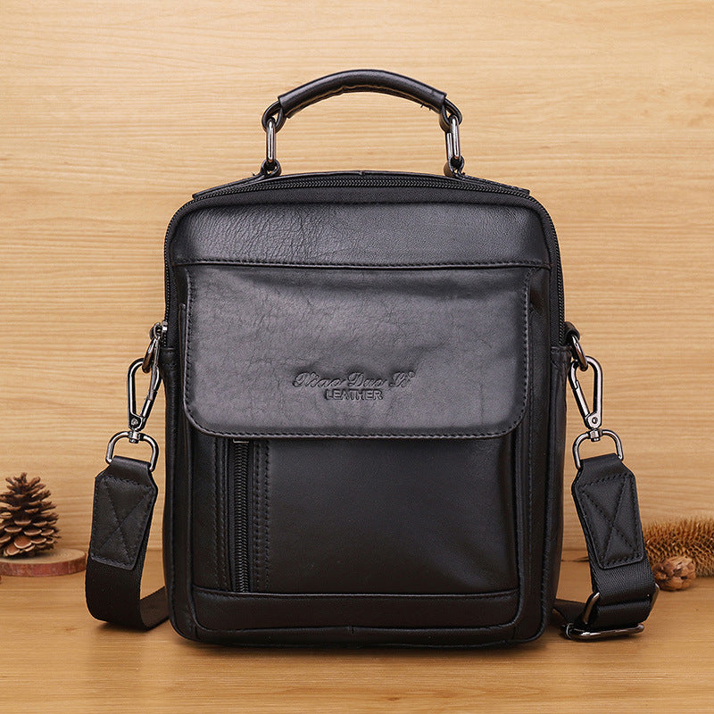 Men's Leather Vertical Business First Layer Cowhide Men's Shoulder Bags