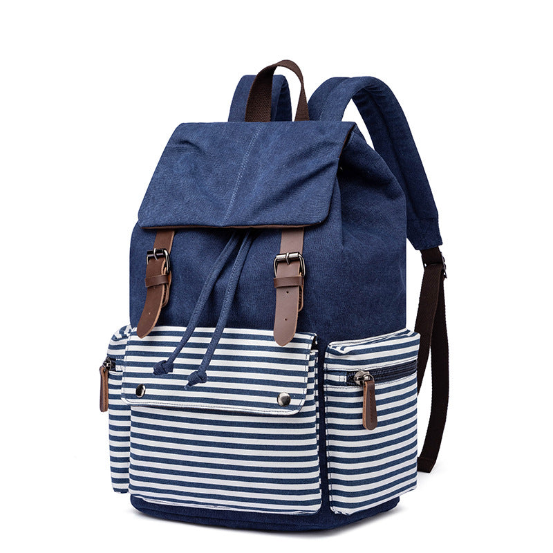 Canvas Large Capacity Color Matching Street Backpacks