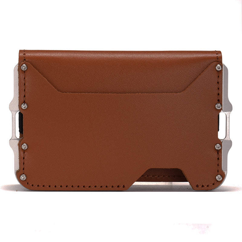 Men's Leather Metal Aluminum Alloy Bank Credit Bags