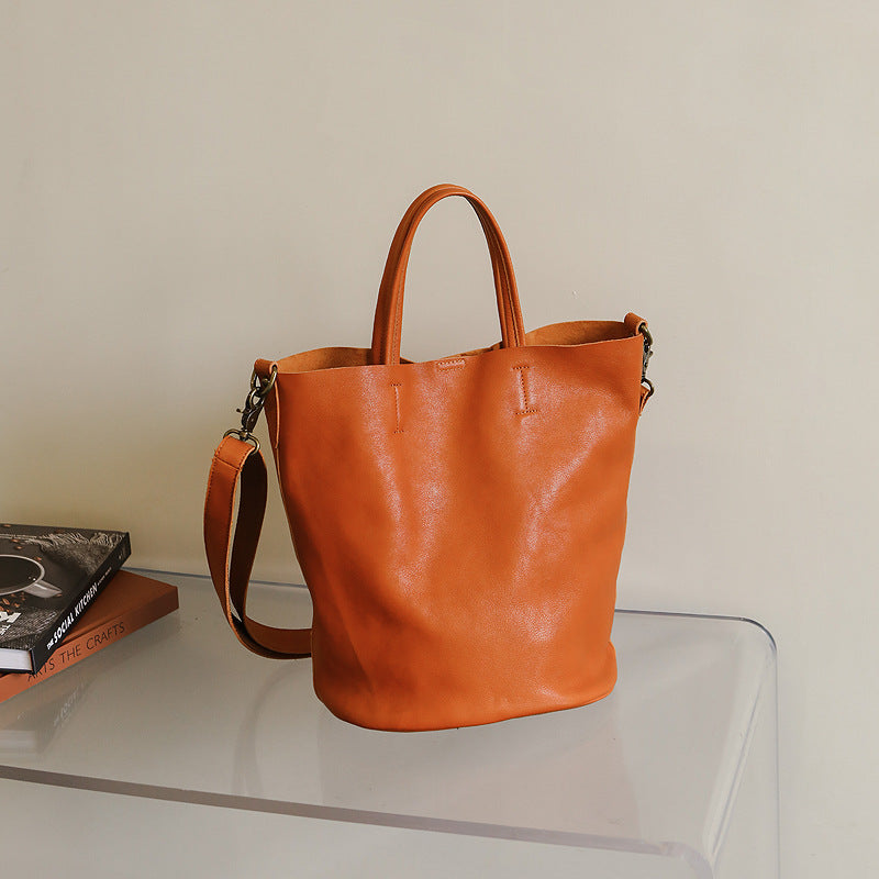 Women's Tanning Leather Niche Retro Classic Versatile Handbags