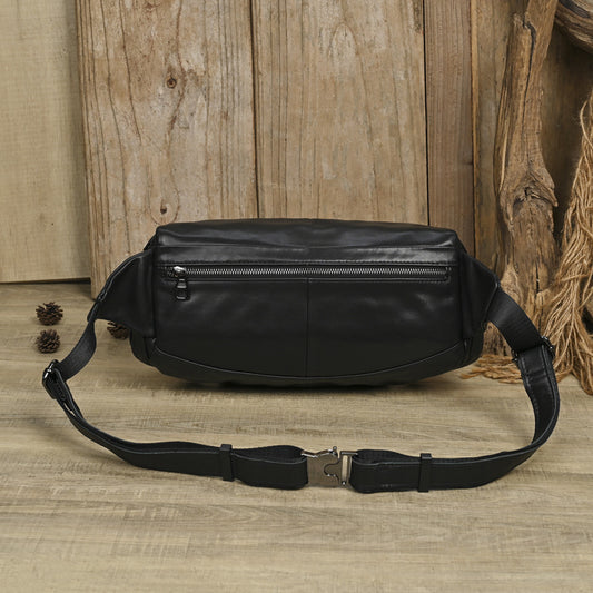 Men's Super Soft Leather Trendy Top Layer Men's Chest Bags