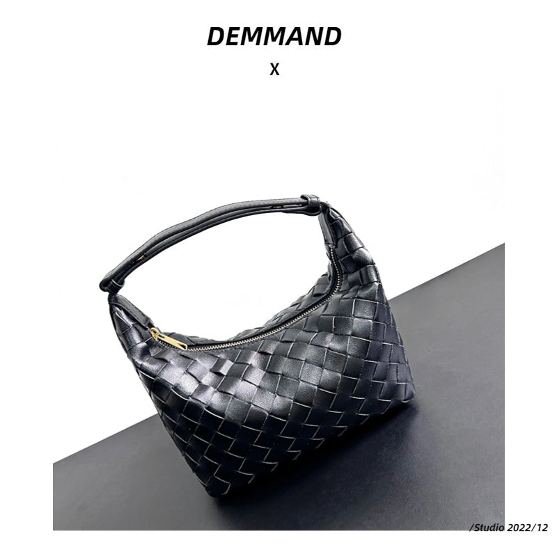 Leather Woven Lunch Box Portable High-grade Shoulder Bags