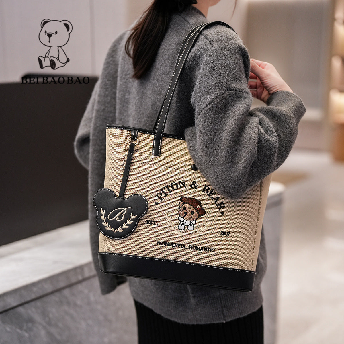 Source Retro Cute Bear Trendy Wild Tote Bags