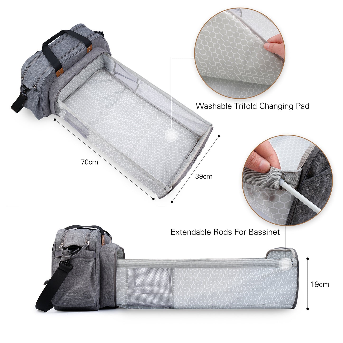 Mummy Lying Crib Comfortable One Diaper Bags