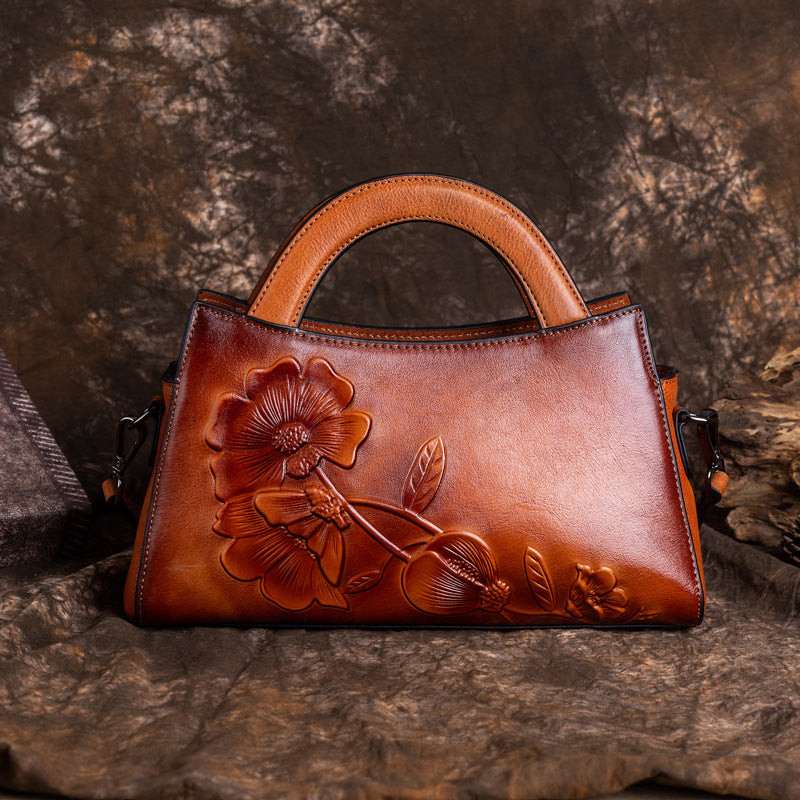 Women's Vintage Genuine Leather Top Layer Cowhide Handbags