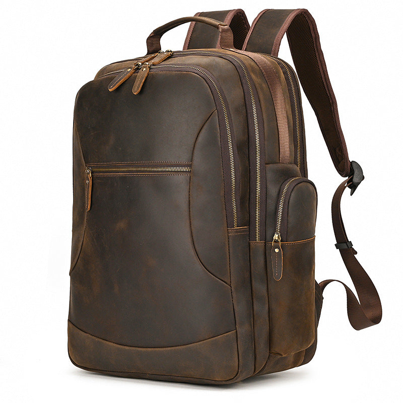 Men's Horse Leather Vintage Genuine Inch First Backpacks